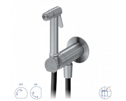 Гигиенический душ Bruma, угол открытия 90 °. С нержавеющей стали X-Alpha 186 110 4IS Satin stainless steel