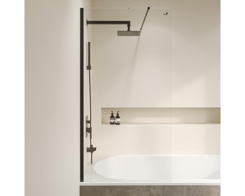 Стационарная шторка на ванну RGW SC-051-B 80*150 прозрачное стекло 8 мм 351105108-14