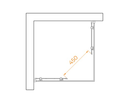 Душевой уголок RGW PA-030 Прозрачное cтекло цвет профиля 6 мм 3508103088-11