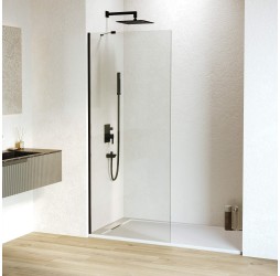 Душевую перегородку RGW WA-110B неподвижное Walk In cтекло прозрачное, 8 мм 100*195 чёрный