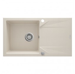 Deante Evora бежевый - мойка 1 чаша с крылом, 780*440*193 мм + сифон SPACE SAVER