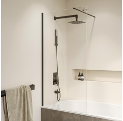 Стационарная шторка на ванну RGW SC-051-B 90*150 прозрачное стекло 8 мм 351105109-14