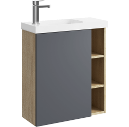 aqwella Тумба под умывальник 60x25 Alba Прямоугольная цвет дерево светлое / серый ALB0106LDD+ALB0706GRМ