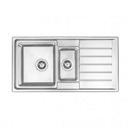 Deante Avior сатин - мойка стальная 1,5 чаши с крылом, 970*500*215 мм + сифон