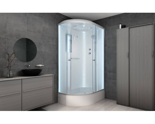 Душевая кабина AvaCan D312SRLED AVA 120x90 LED, правая, стекла матовые, профиль хром