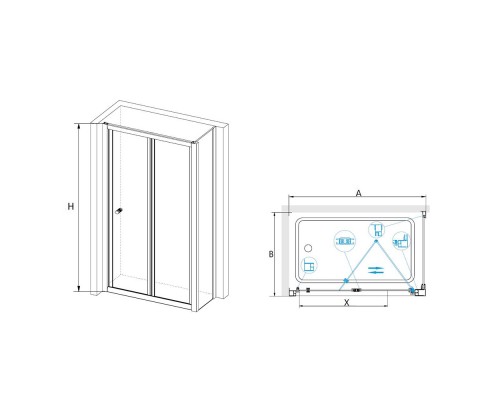 Душевой уголок RGW CL-31-1 (CL-21+Z-060-1) прозрачное cтекло цвет профиля 4 мм 040931100-0