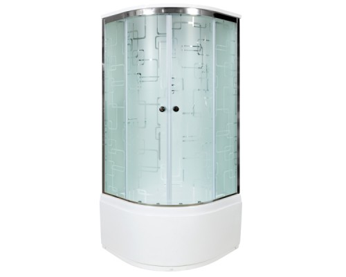 Душевая кабина AvaCan EM5011GM+EL AVA 110x110 с гидромассажем и электрикой, стекла с узором, профиль хром