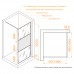 Душевая перегородка RGW 90x200 WA-09B стекло рифленое 8мм, профиль матовый черный