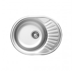 Deante Twist декор - мойка стальная 1 чаша с крылом, 580*445*160 мм + сифон