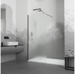 Душевую перегородку RGW WA-010B неподвижное Walk In cтекло cатинат, 8 мм 90*195 чёрный