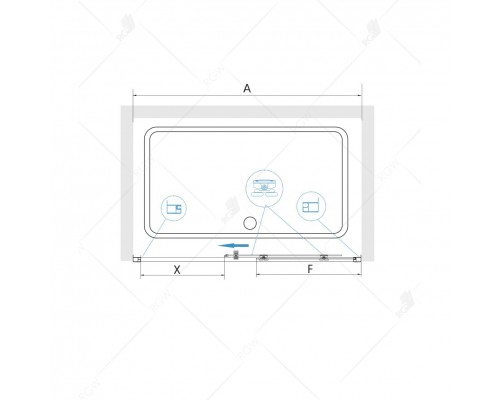 Раздвижная душевая дверь RGW CL-14 160*185 прозрачное стекло 5 мм 32091416-11