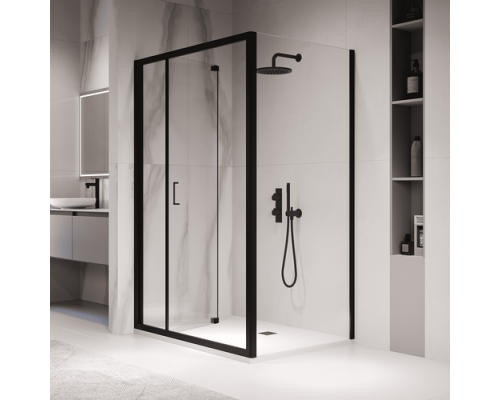 Душевой уголок RGW Passage PA-142B 80х120 060814282-14 профиль черный, стекло прозрачное