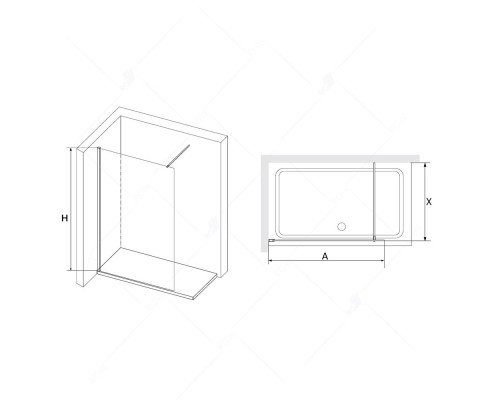 Душевая перегородка RGW WA-010 неподвижное Walk In cтекло прозрачное, 8 мм 110*195 xром 351001011-11