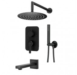 Deante Душевая система скрытого монтажа 3-х функциональная круглая, черный