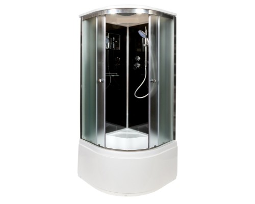 Душевая кабина AvaCan B10SBLACK 98598, 100 x 100 см, с крышей, поддон высокий, стекло матовое, профиль хром