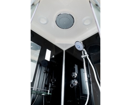 Душевая кабина AvaCan B10SBLACK 98598, 100 x 100 см, с крышей, поддон высокий, стекло матовое, профиль хром