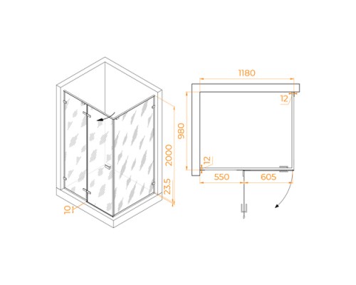 Душевой уголок RGW Stilvol SV-040 120x100 хром, прозрачное 353204020-11