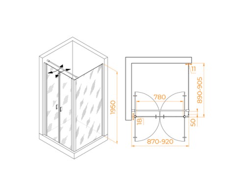 Душевой уголок RGW Passage PA-134 90х90 060813499-011
