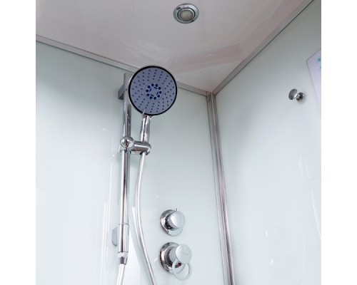 Душевая кабина AvaCan D10SEL AVA 100x100 с электрикой, стекла матовые, профиль хром