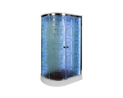 Душевая кабина AvaCan EM2012RLED AVA 120x90 LED, правая, стекла с узором, профиль хром