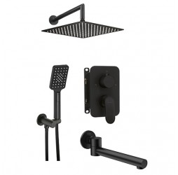 Deante Alpinia Nero Душевая система скрытого монтажа 3-х функциональная, черная