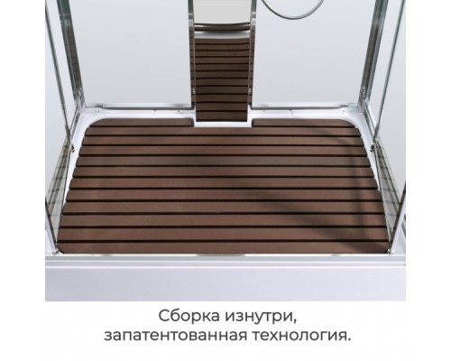 Душевая кабина AvaCan Z1911LED AVA 110x90 LED, стекла прозрачные, профиль хром