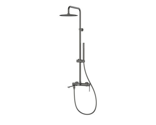 Душевая стойка Vincea Linea VSFS-4LN1GM с изливом, вороненая сталь