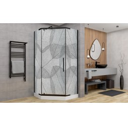 Душевой уголок Avacan PB 100 MT AVA 100x100 стекла матовые с рисунком, профиль черный