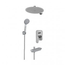Комплект Душевая система скрытого монтажа 3-функц., круглая, хром
