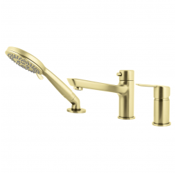 Deante Arnika Смеситель для ванны врезной на 3 отверстия, брашир. золото