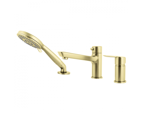 Deante Arnika Смеситель для ванны врезной на 3 отверстия, брашир. золото