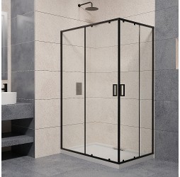 Душевой уголок, прямоугольный RGW PA-040-B прозрачное стекло 5 мм цвет проф. черный 90*120*185 3508104092-24