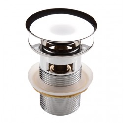 Deante Click-Clack Пробка круглая большая с переливом для раковины, хром