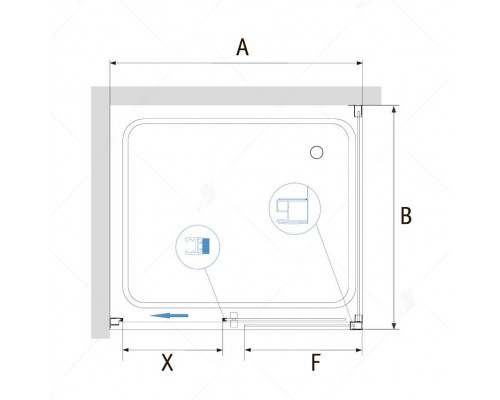 Душевой уголок RGW PA-76-1B (PA-016B + Z-060-2B) 1200x900