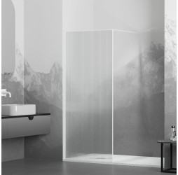 Душевую перегородку RGW WA-08W неподвижное Walk In cтекло Ribbed, 8 мм 100*195 белый