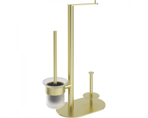 Deante Round Gold BR Стойка с держателем для туалетной бумаги и ершик, браш. золото