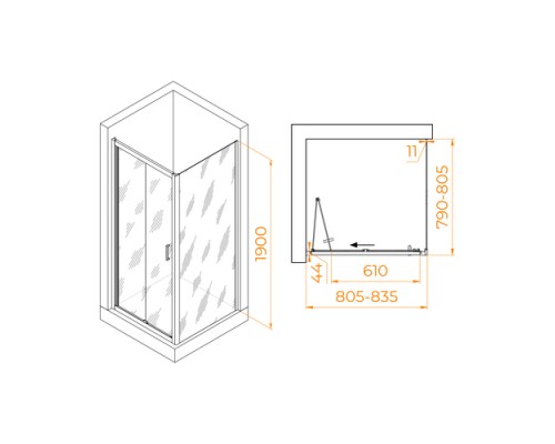 Душевой уголок RGW Passage PA-132 80х80 060813288-11