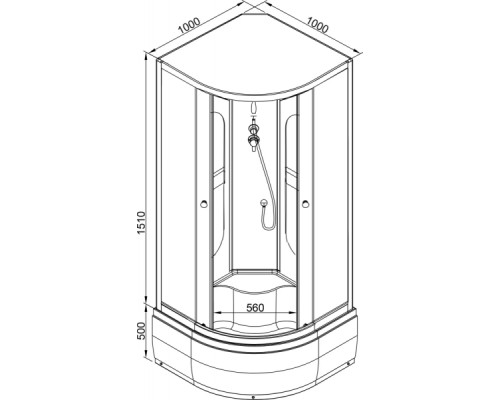 Душевая кабина Avacan L910NGM AVA 100x100 без крыши с гидромассажем (стекла матовые с рисунком)