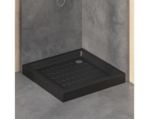Поддон для душа квадратный керамический RGW CR B черный Керамические cерия CER (90*90*100) 19170199-04