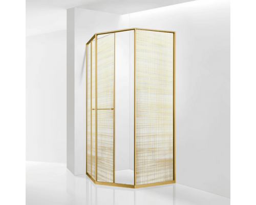 Душевой уголок RGW SV-82Gb "L" 100x100 33328200-266L стекло 8мм, прозрачное золото вуаль, профиль золото BRUSH