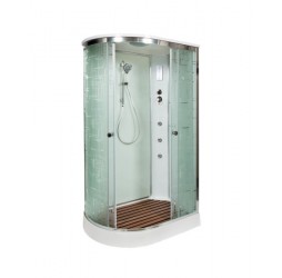 Душевая кабина Avacan EM2012RGM+EL AVA 120x90 с гидромассажем и электрикой, правая, стекла с узором, профиль хром