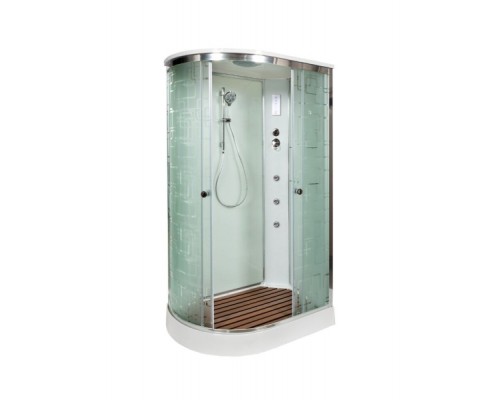 Душевая кабина AvaCan EM2012RGM+EL AVA 120x90 с гидромассажем и электрикой, правая, стекла с узором, профиль хром