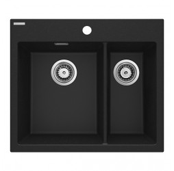 Deante Eridan графитовый металлик - мойка 1,5 чаши, 600*520*190 мм + сифон SPACE SAVER