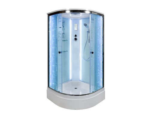 Душевая кабина AvaCan EM3011LED AVA 110x110 LED, стекла с узором, профиль хром