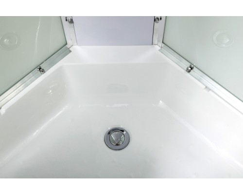 Душевая кабина AvaCan EM3011LED AVA 110x110 LED, стекла с узором, профиль хром