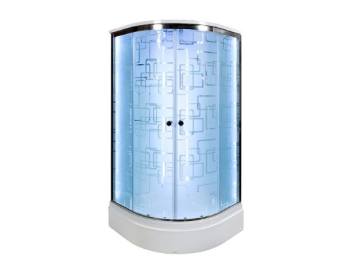Душевая кабина AvaCan EM3011LED AVA 110x110 LED, стекла с узором, профиль хром