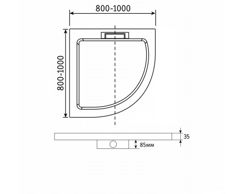 Душевой поддон полукруглый RGW GWS-31 белый литьевой мрамор cерия GWS (100*100*3,5) 03150400-01