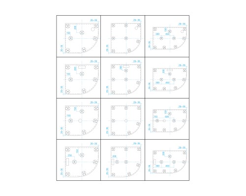 Душевой поддон асимметричный RGW GWS-41R белый литьевой мрамор cерия GWS (80*100*3,5) 03150480-01R