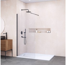 Душевую перегородку RGW WA-010 B неподвижное Walk In cтекло прозрачное 8 мм чёрный