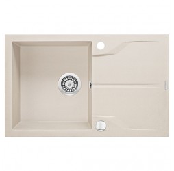 Deante Andante бежевый - мойка 1 чаша с крылом, 780*490*180 мм + сифон SPACE SAVER